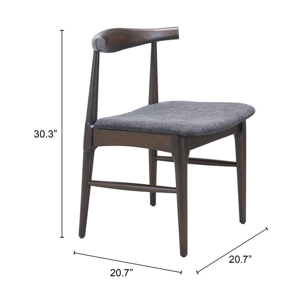 Tuzka Dining Chair Gray & Espresso