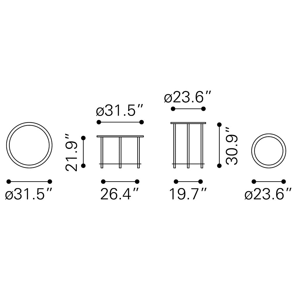 DAVIS COFFEE TABLE SET WHITE & BLACK