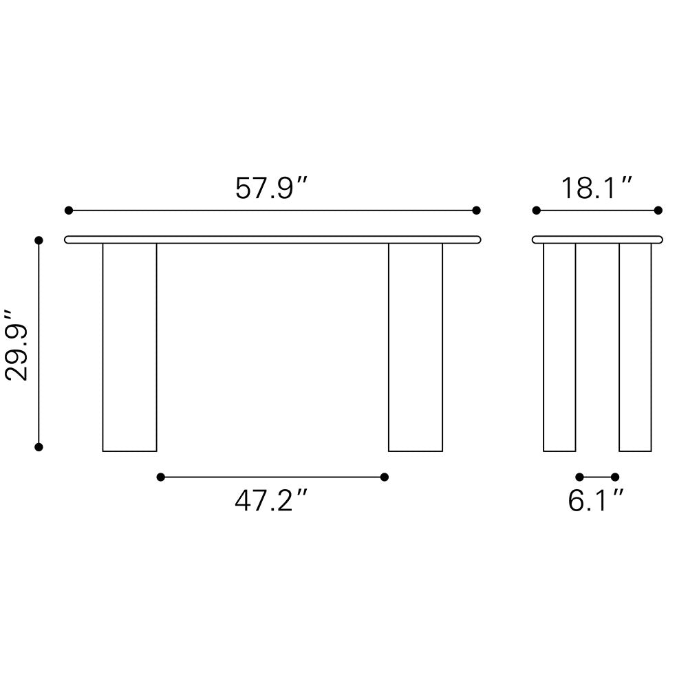 RISAN CONSOLE TABLE WHITEWASHED