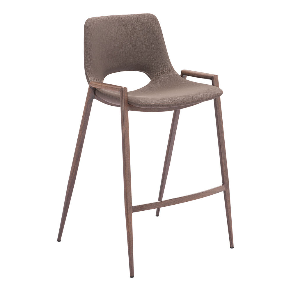DESI COUNTER STOOL BROWN & WALNUT