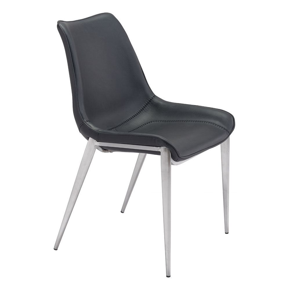 MAGNUS DINING CHAIR BLACK & SILVER