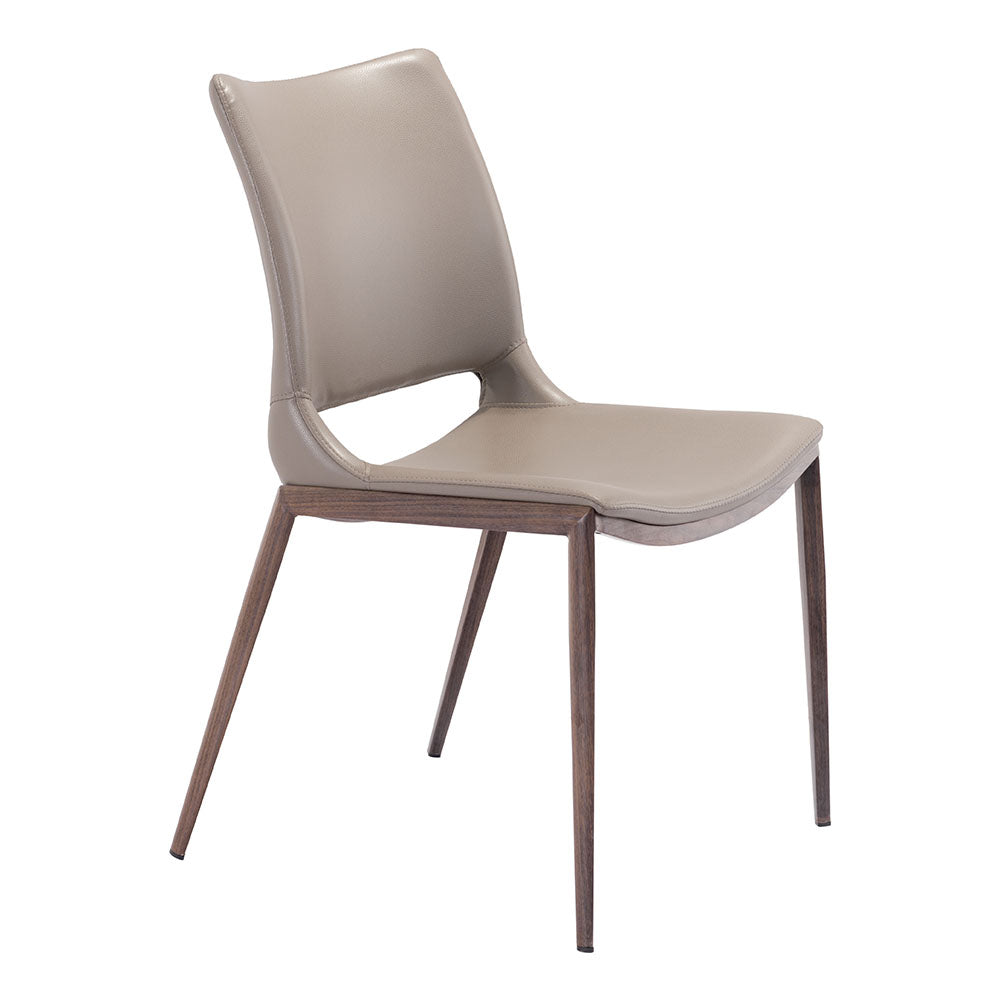 ACE DINING CHAIR BROWN & WALNUT