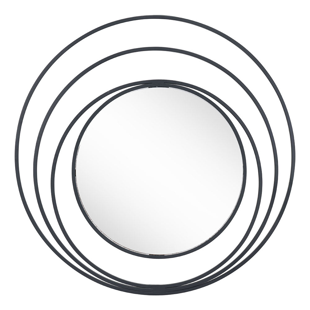 LUNA ROUND MIRROR BLACK