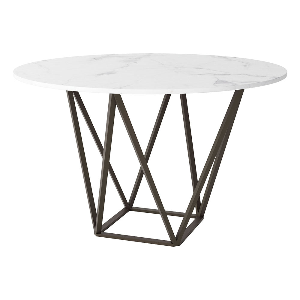 TINTERN DINING TABLE WHITE & ANTIQUE BRONZE