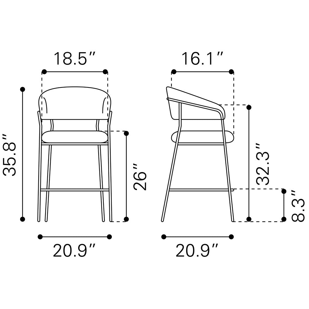 JOSEPHINE COUNTER STOOL CREAM