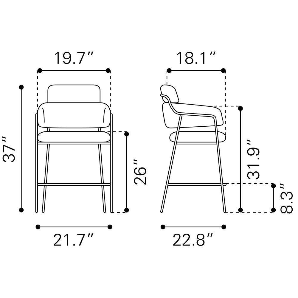 MARCEL COUNTER STOOL BROWN