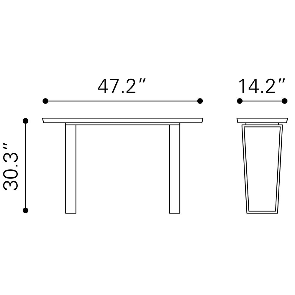 ATLAS CONSOLE TABLE WHITE & SILVER