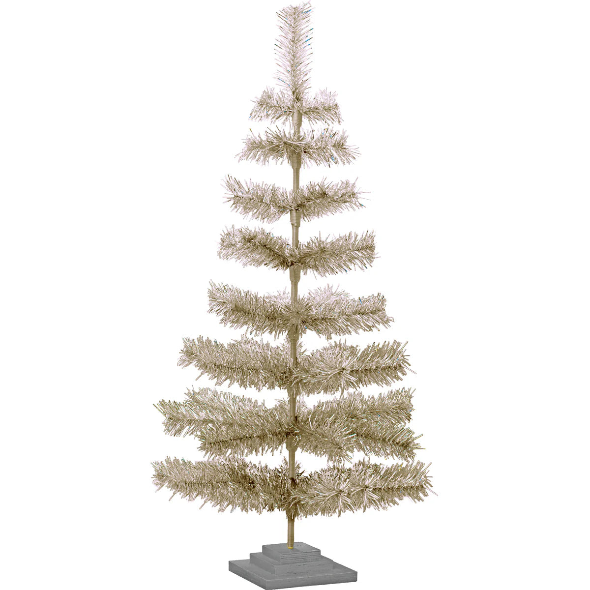 ANTIQUE SILVER TINSEL CHRISTMAS TREE