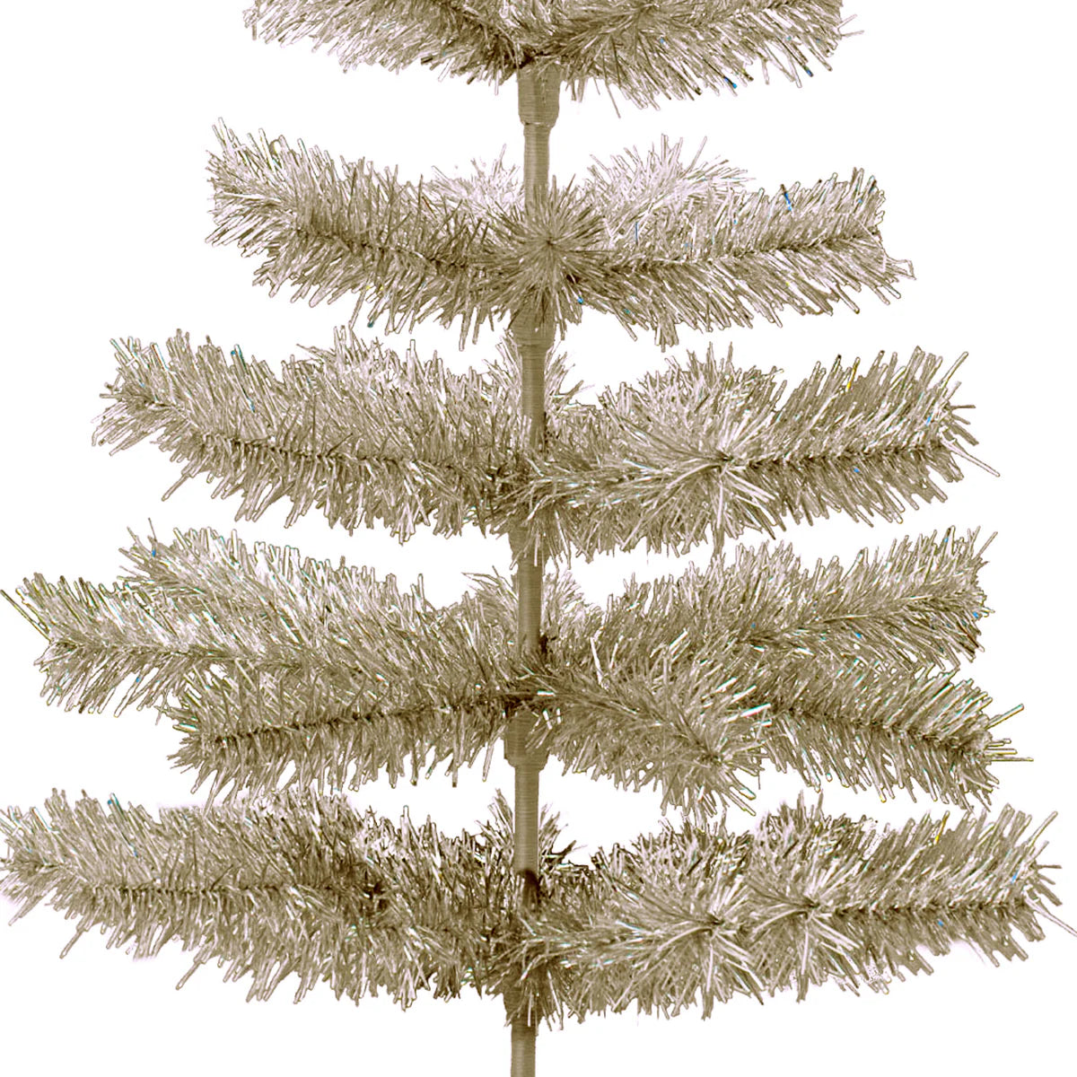 ANTIQUE SILVER TINSEL CHRISTMAS TREE