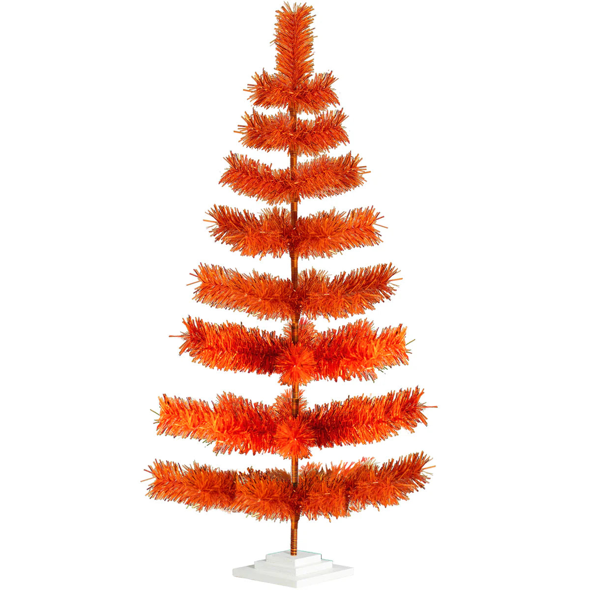 MATTE ORANGE TINSEL CHRISTMAS TREE