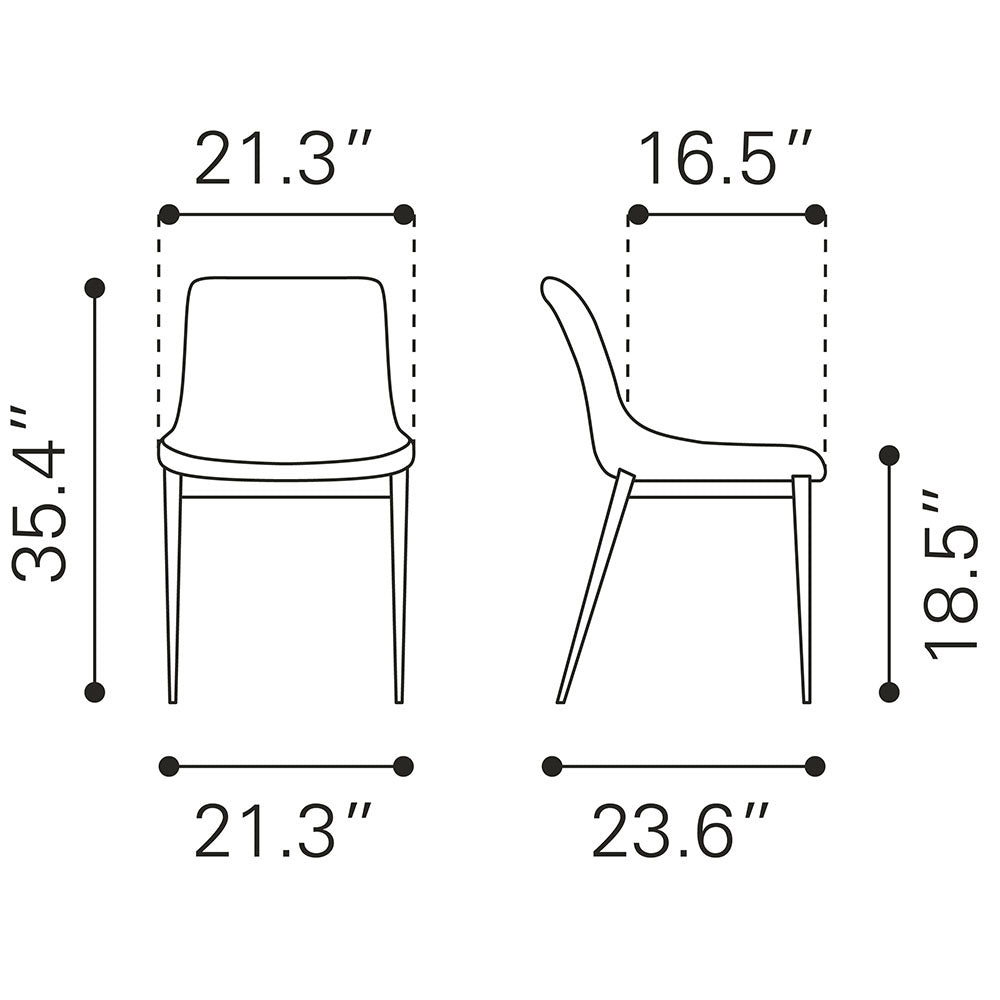 MAGNUS DINING CHAIR BLACK & WALNUT