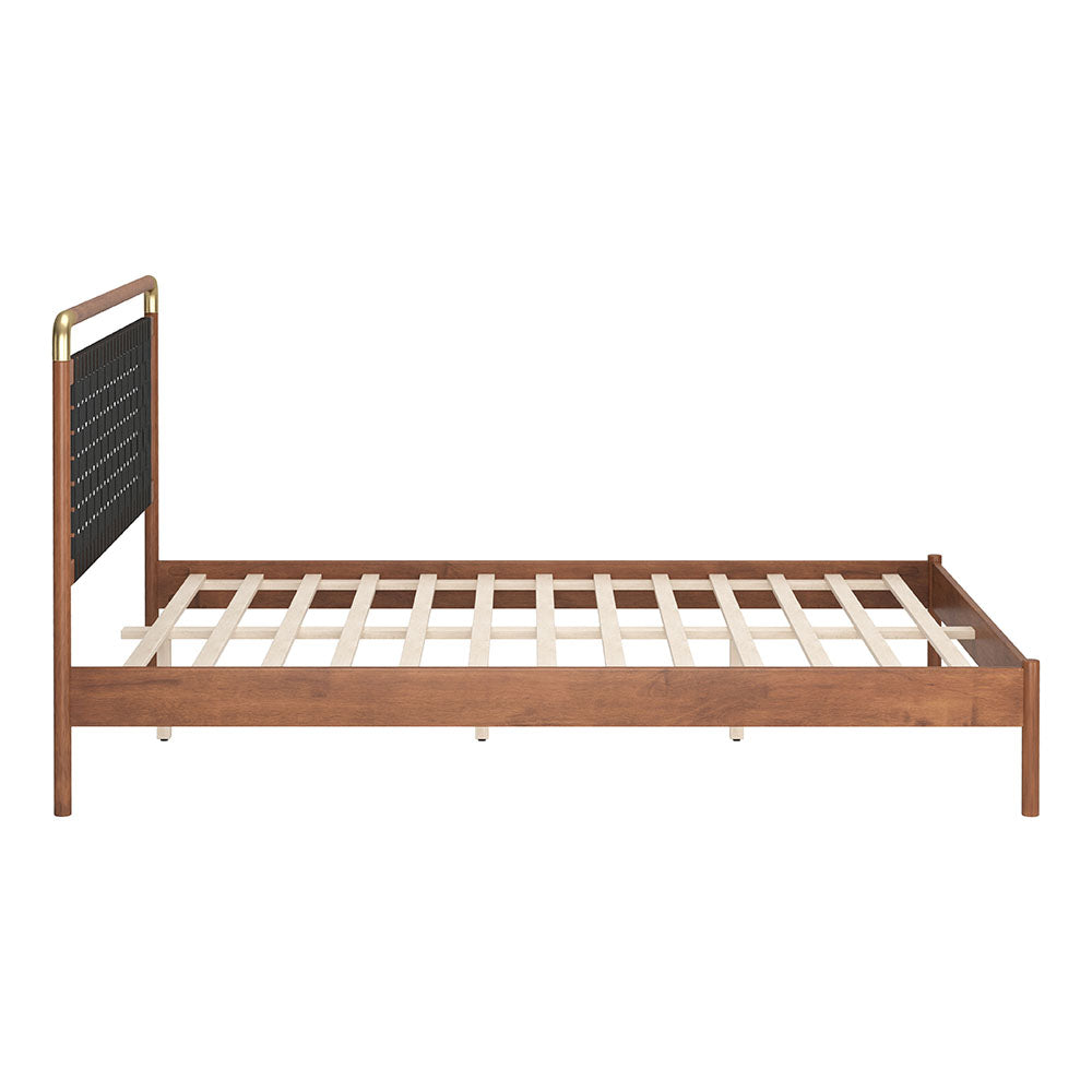 NETZ QUEEN BED BLACK & WALNUT