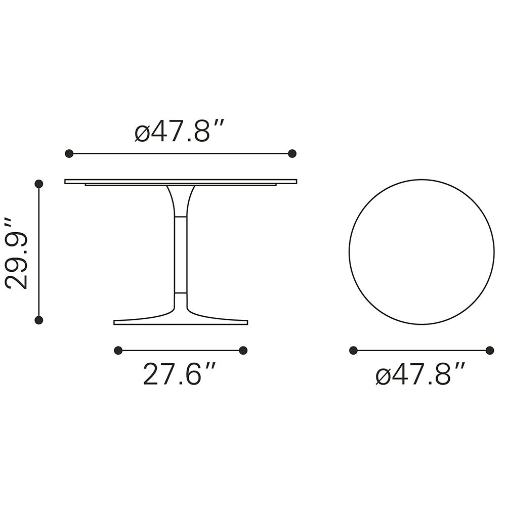 METROPOLIS DINING TABLE GRAY & SILVER