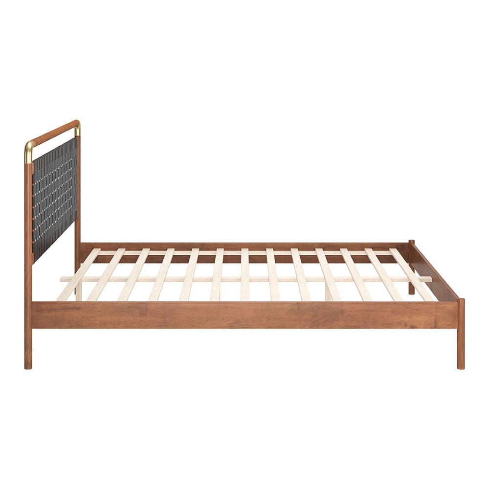 NETZ KING BED BLACK & WALNUT