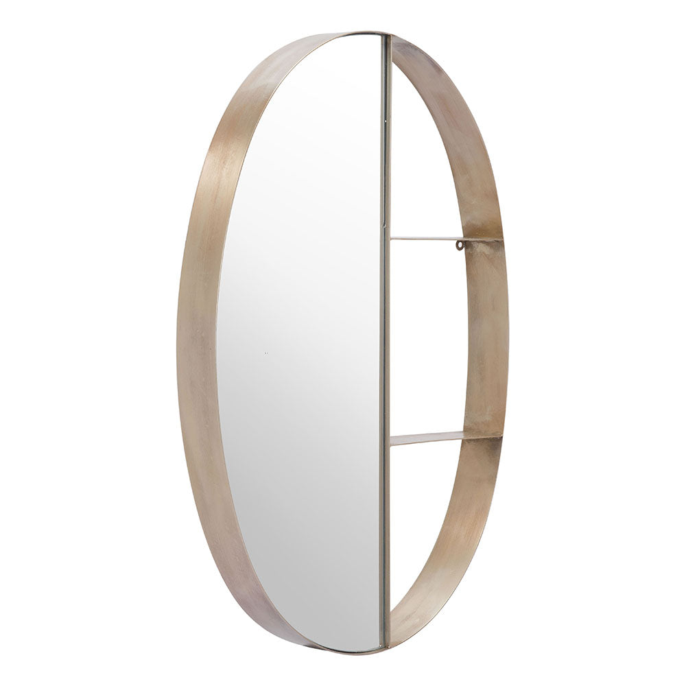LATITUDE OVAL SHELF MIRROR ANTIQUE BRONZE