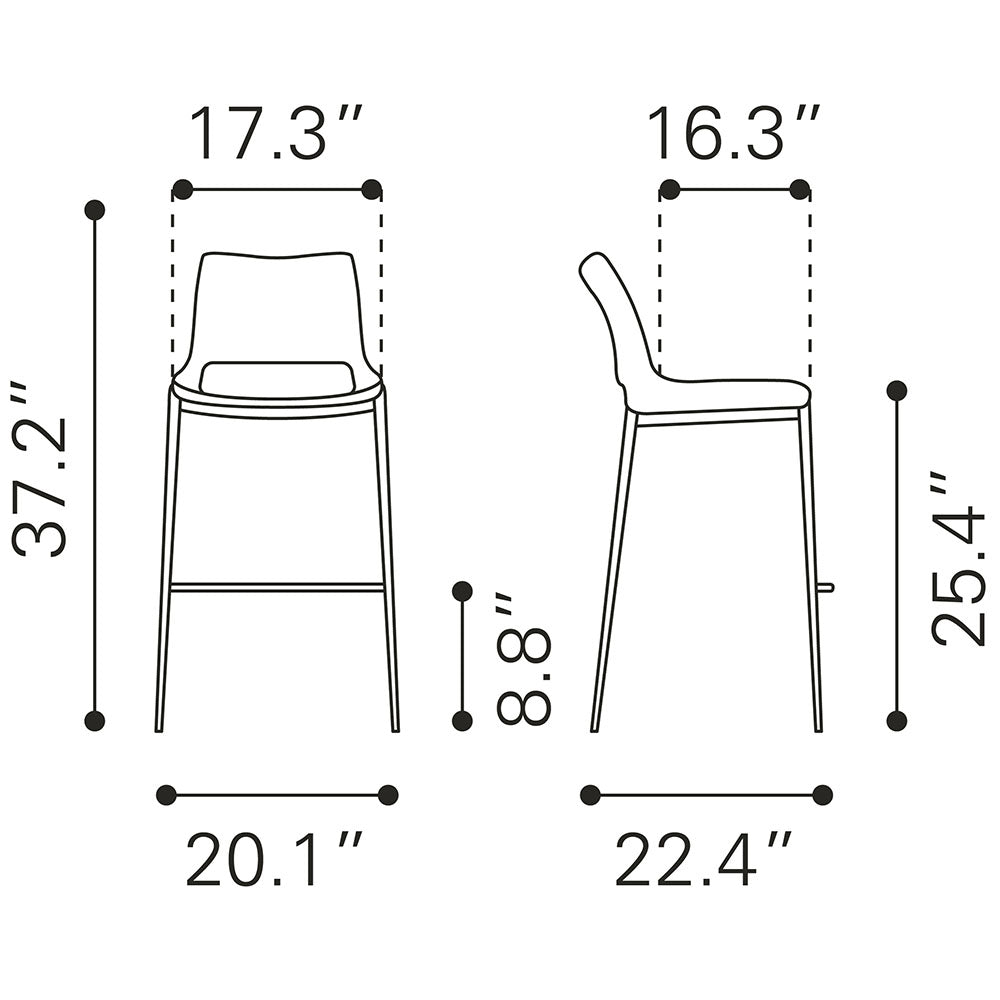 ACE COUNTER STOOL DARK GRAY & WALNUT