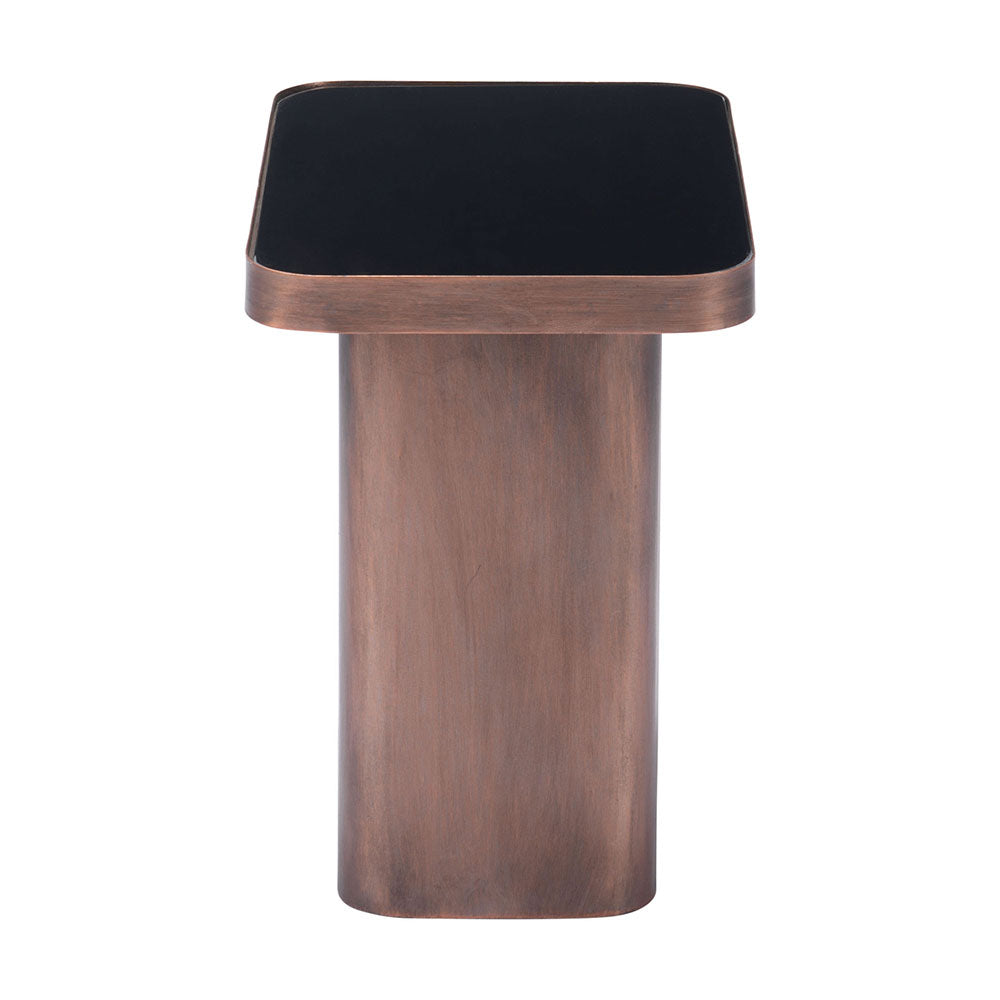 MARCOS SIDE TABLE BLACK & ANTIQUE BRONZE