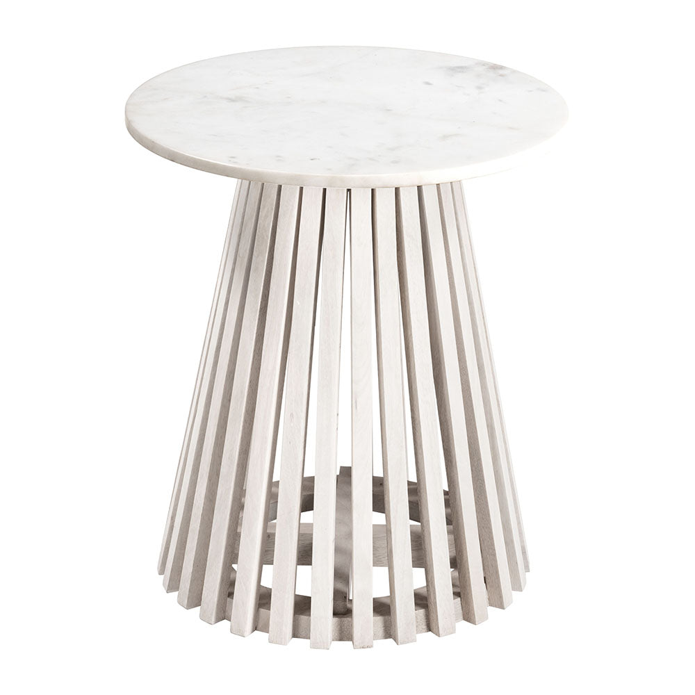 MAZARA SIDE TABLE WHITE & WHITEWASHED