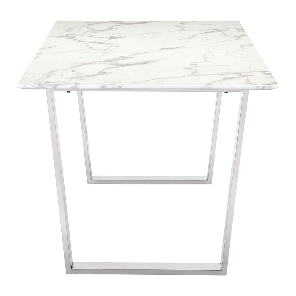 ATLAS DINING TABLE WHITE & SILVER