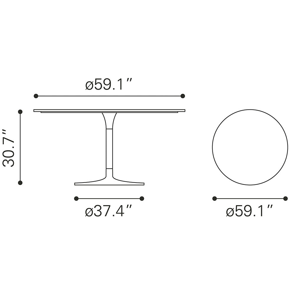 STAR CITY DINING TABLE (60") GRAY & SILVER