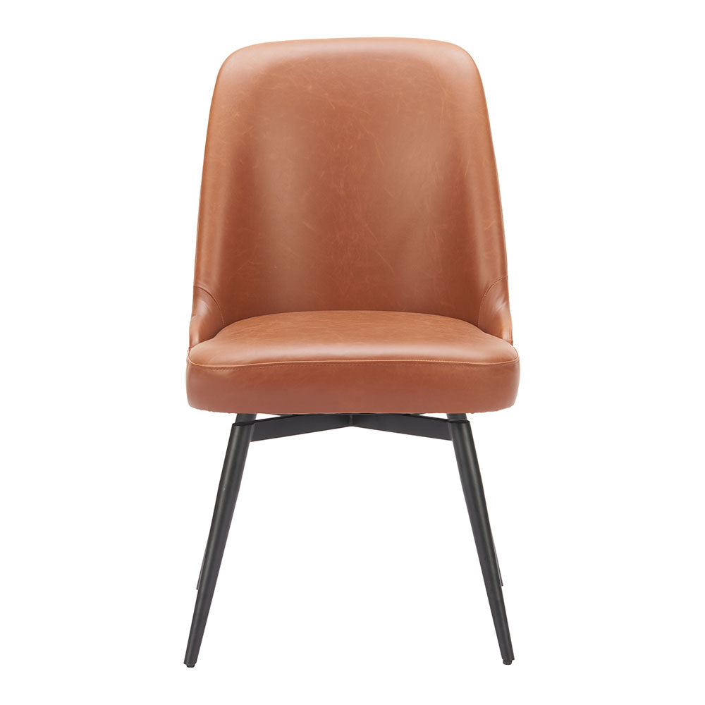 KEPPEL SWIVEL DINING CHAIR BROWN
