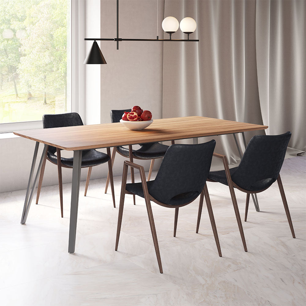 DESI DINING CHAIR BLACK & WALNUT