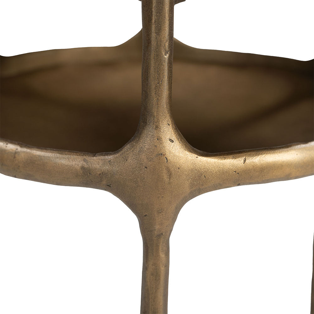 BILD SIDE TABLE WHITE & BRASS