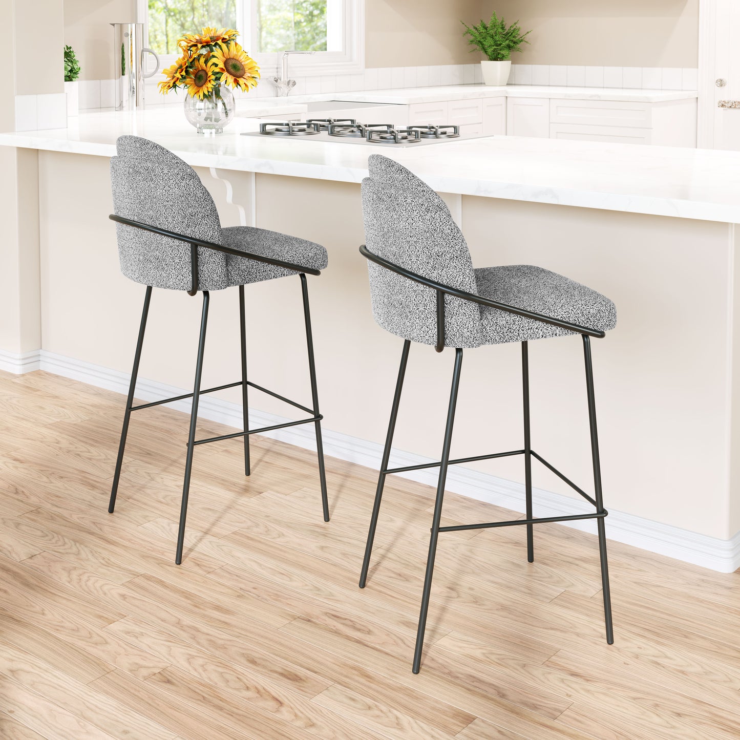 JAMBI BARSTOOL BLACK & WHITE