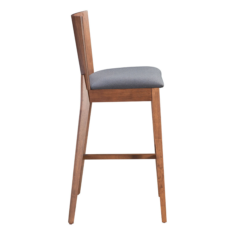 AMBROSE BARSTOOL WALNUT & DARK GRAY