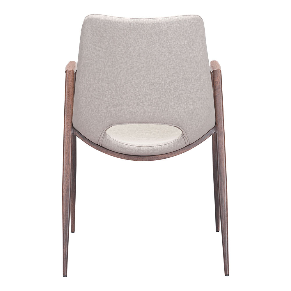 DESI DINING CHAIR BEIGE & WALNUT