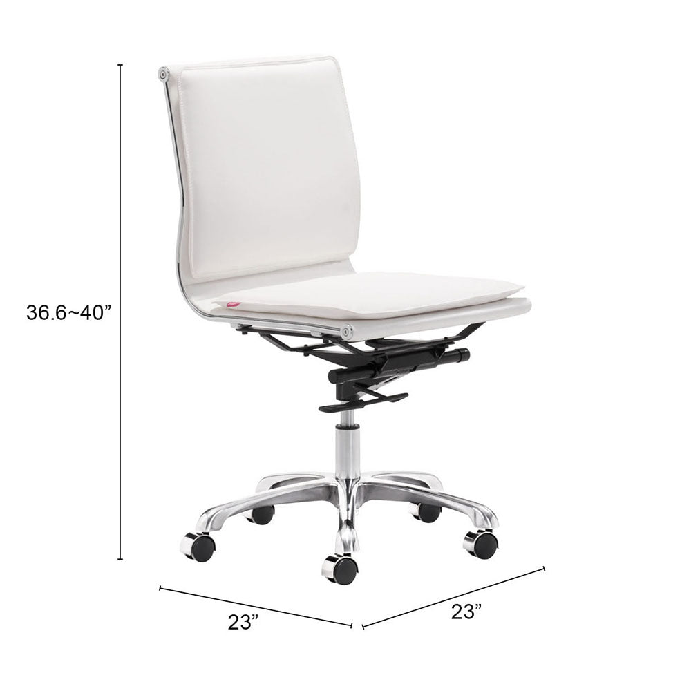LIDER PLUS ARMLESS OFFICE CHAIR WHITE