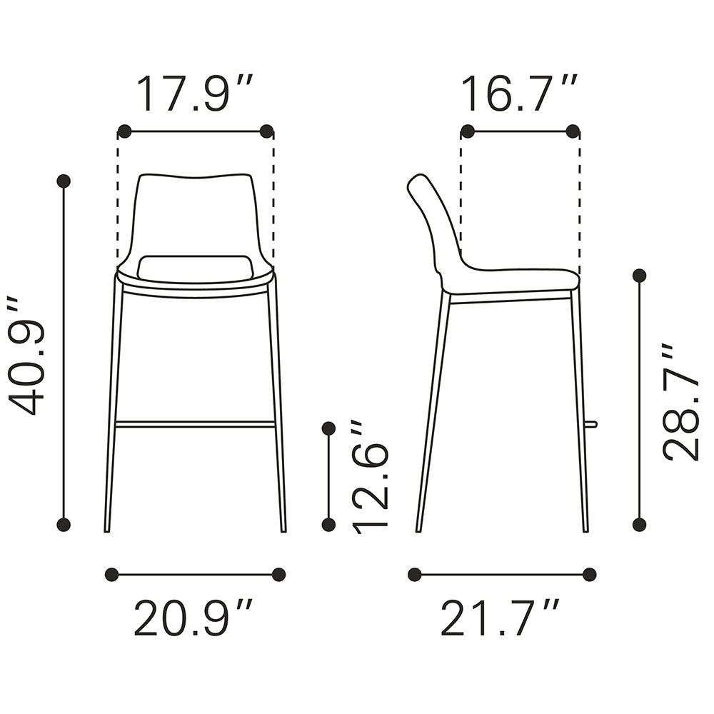 ACE BARSTOOL DARK GRAY & WALNUT