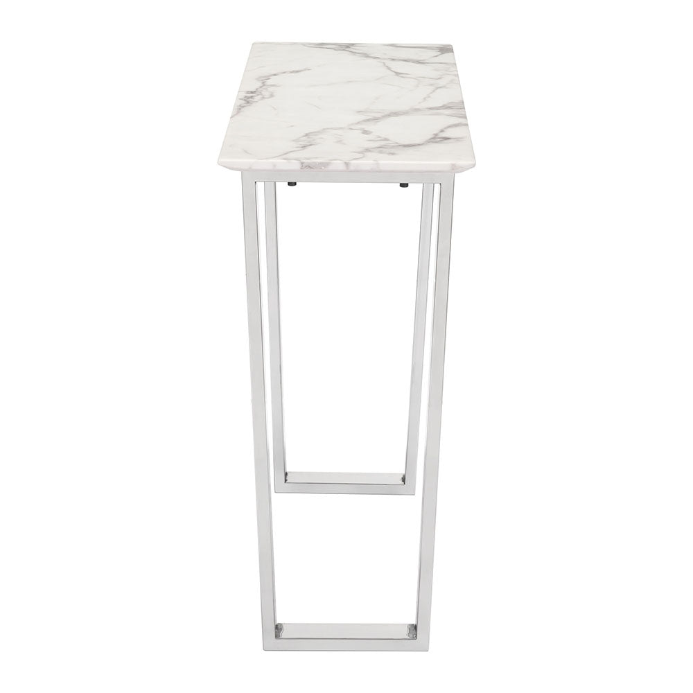 ATLAS CONSOLE TABLE WHITE & SILVER