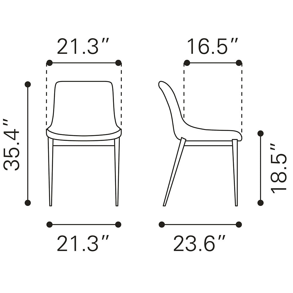 MAGNUS DINING CHAIR WHITE & SILVER