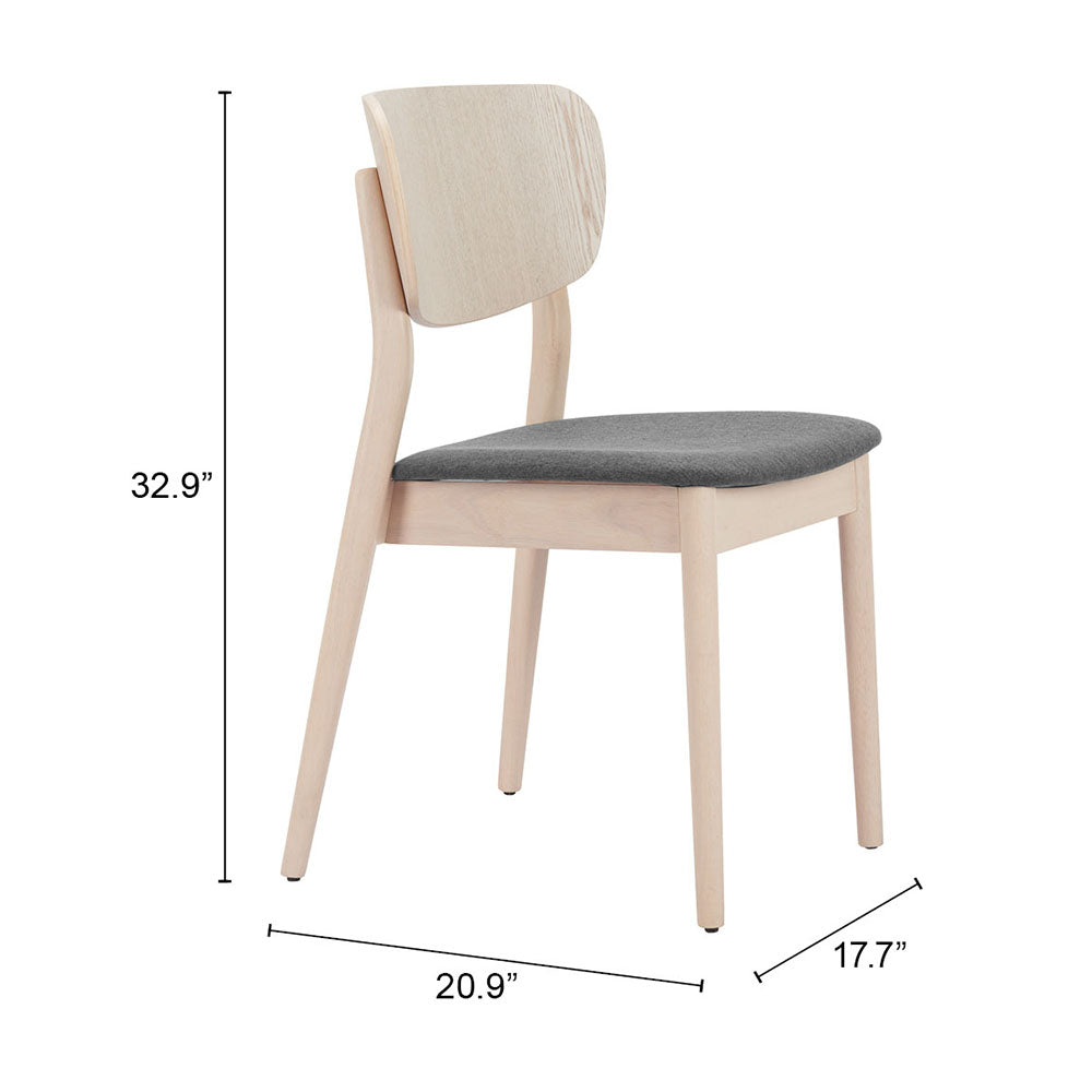 KELLUA DINING CHAIR NATURAL & GRAY