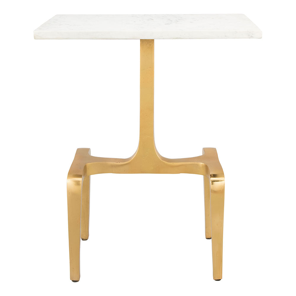 CLEMENT SIDE TABLE WHITE & GOLD