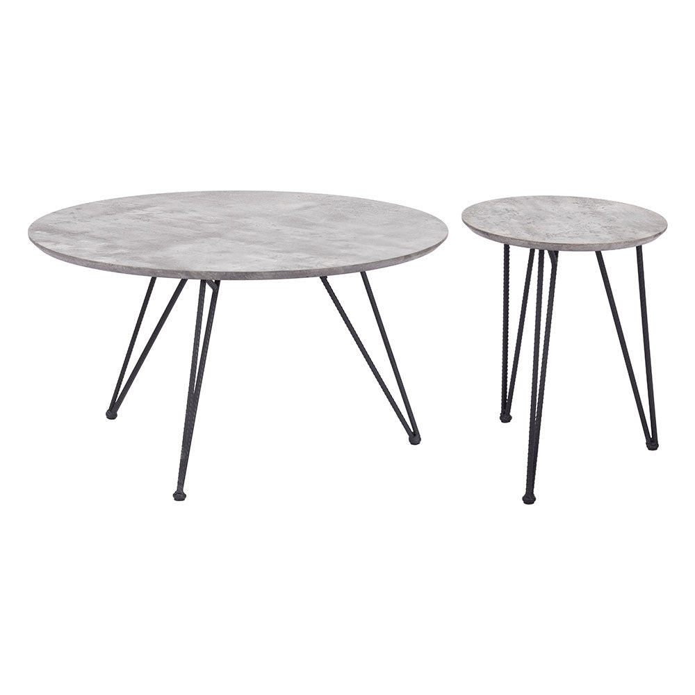 KERRIS COFFEE TABLE SET GRAY & BLACK