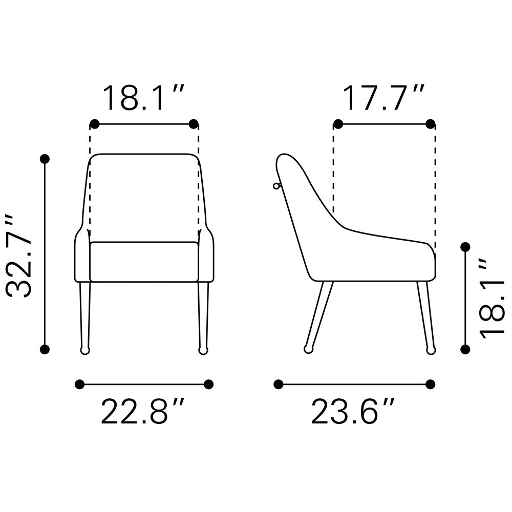 MAXINE DINING CHAIR GRAY & GOLD