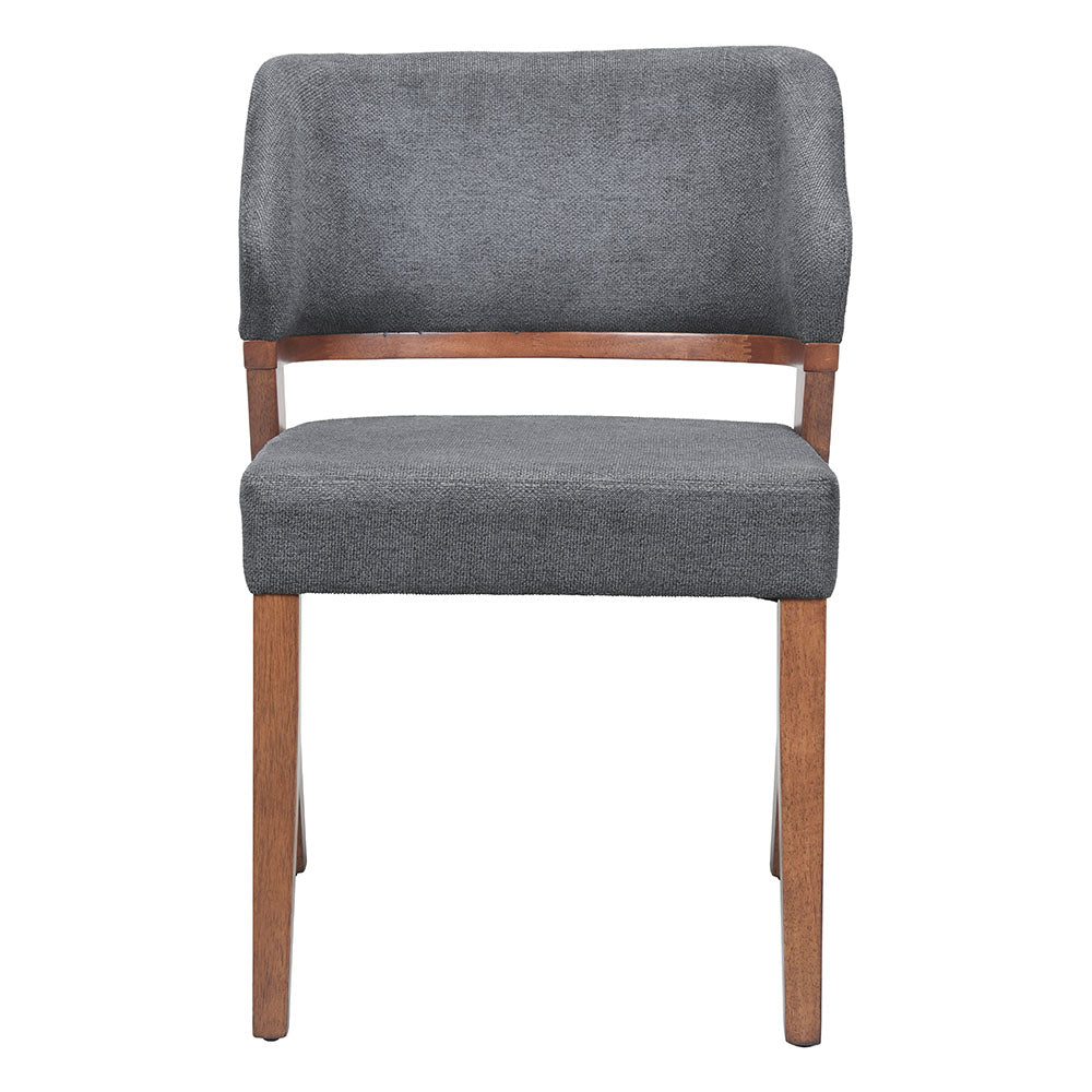 Sunobu Dining Chair Azure Gray & Walnut