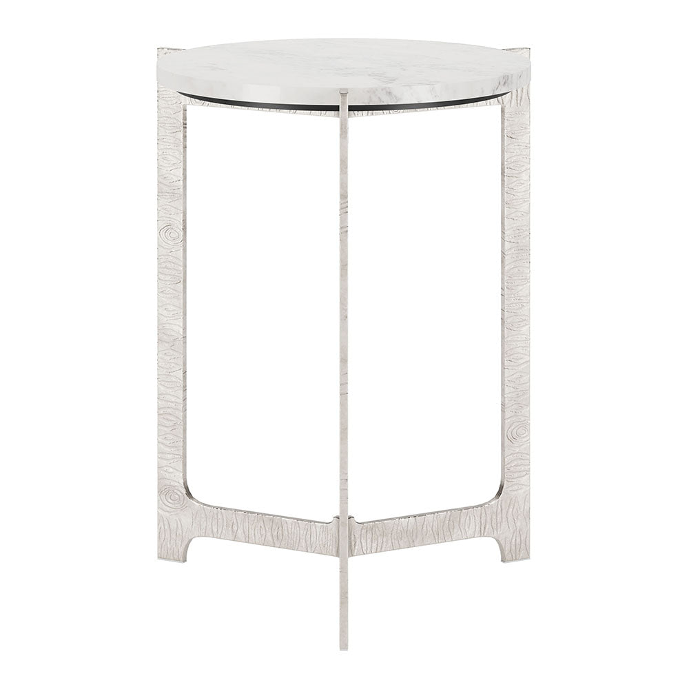 BARMAS SIDE TABLE WHITE & SILVER
