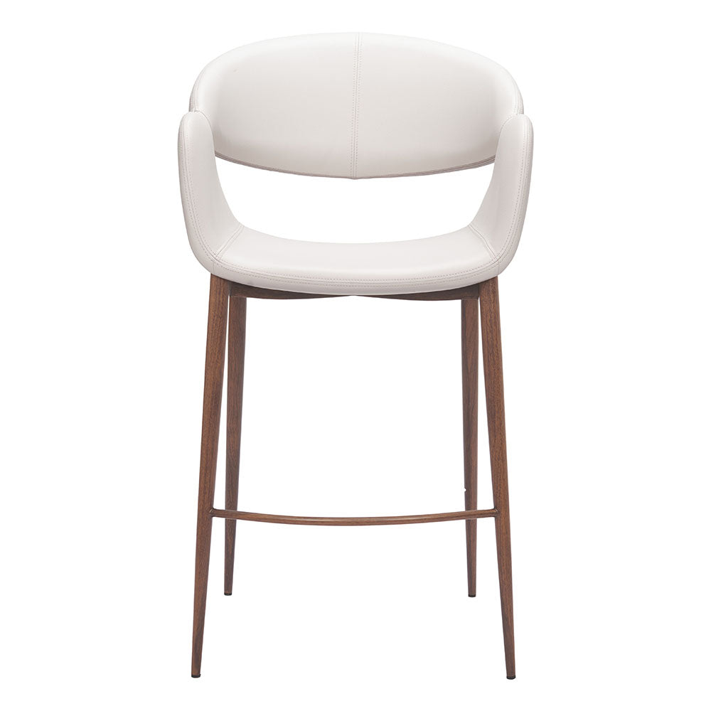 LIMAY COUNTER STOOL BEIGE & WALNUT