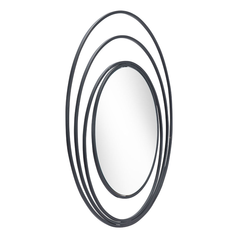 LUNA ROUND MIRROR BLACK