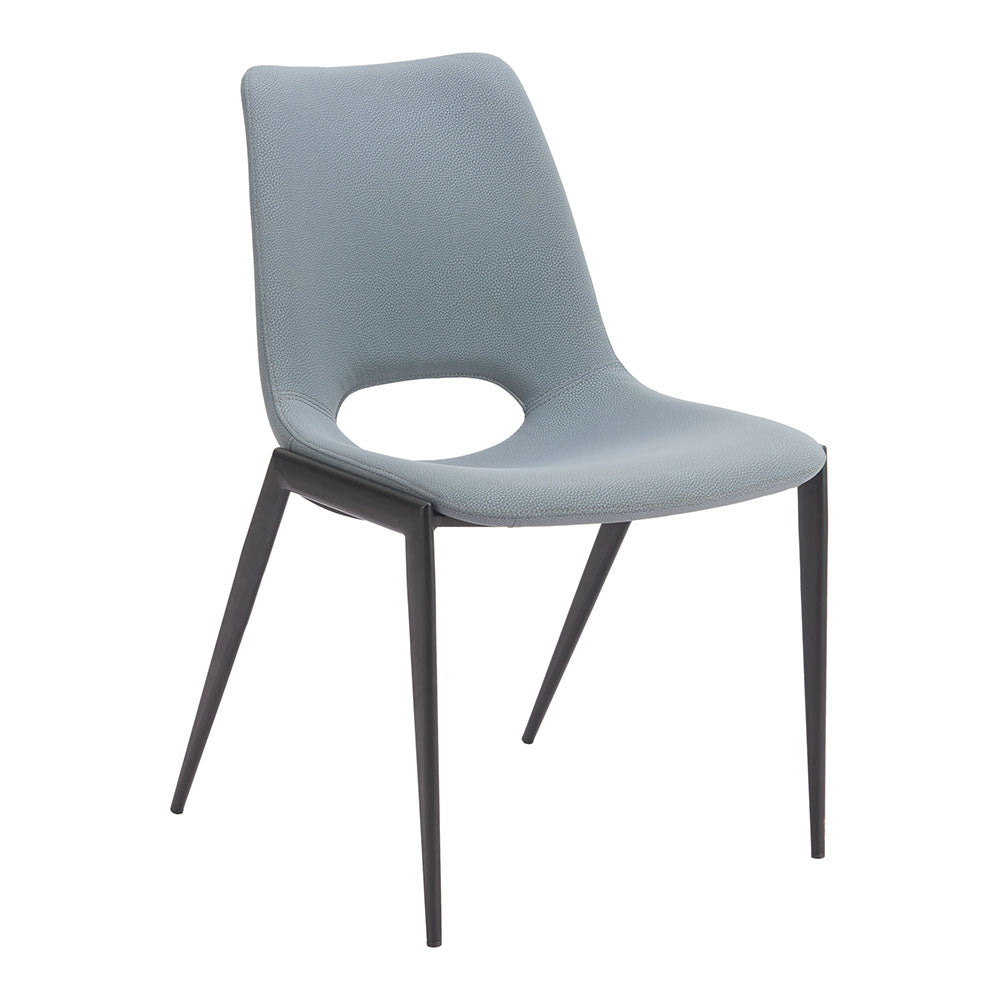 DESI ARMLESS DINING CHAIR AZURE GRAY