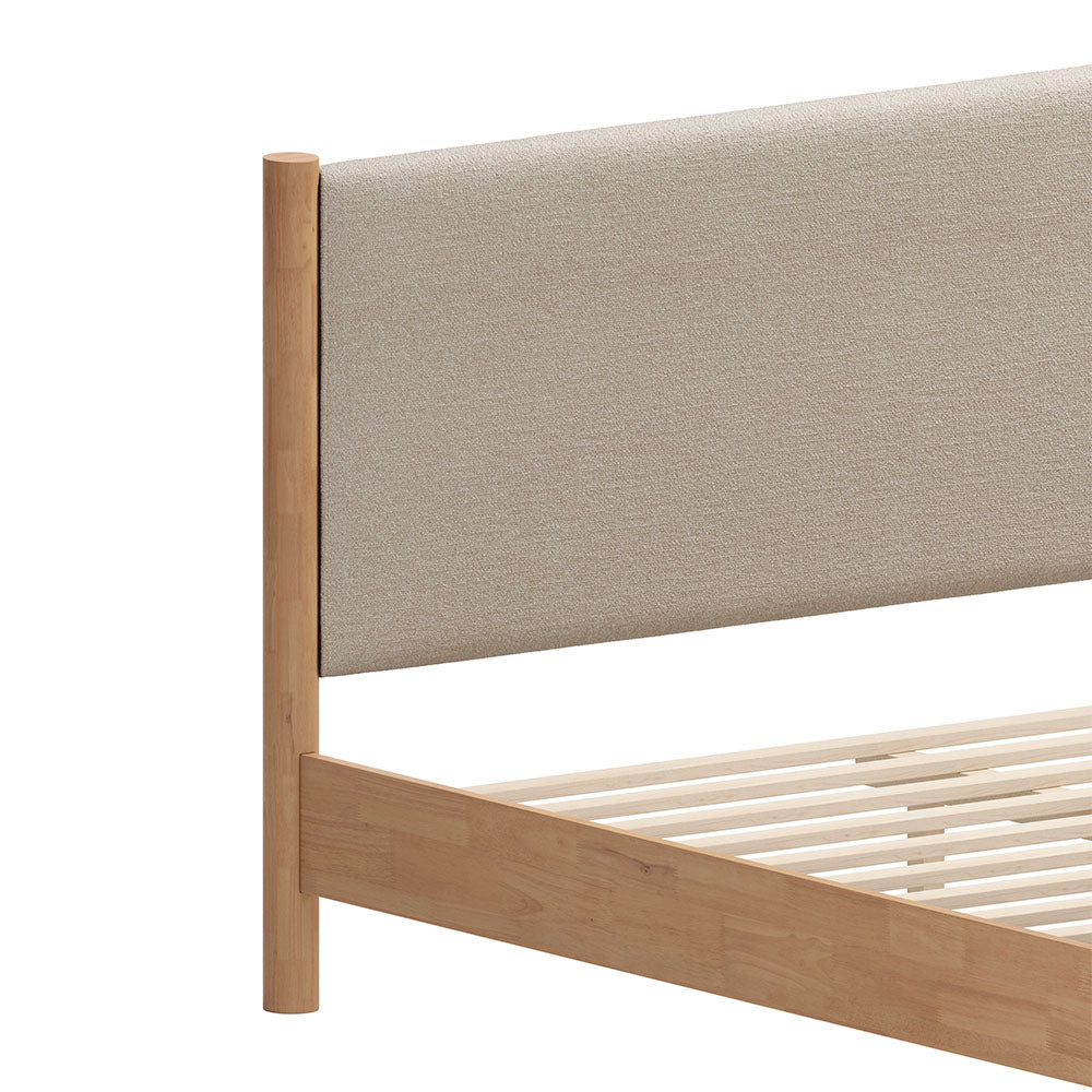HADI QUEEN BED BEIGE & NATURAL