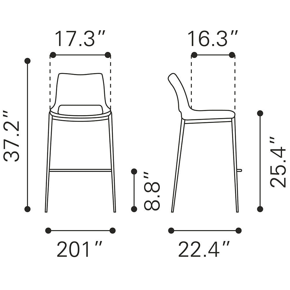 ACE COUNTER STOOL BROWN & WALNUT