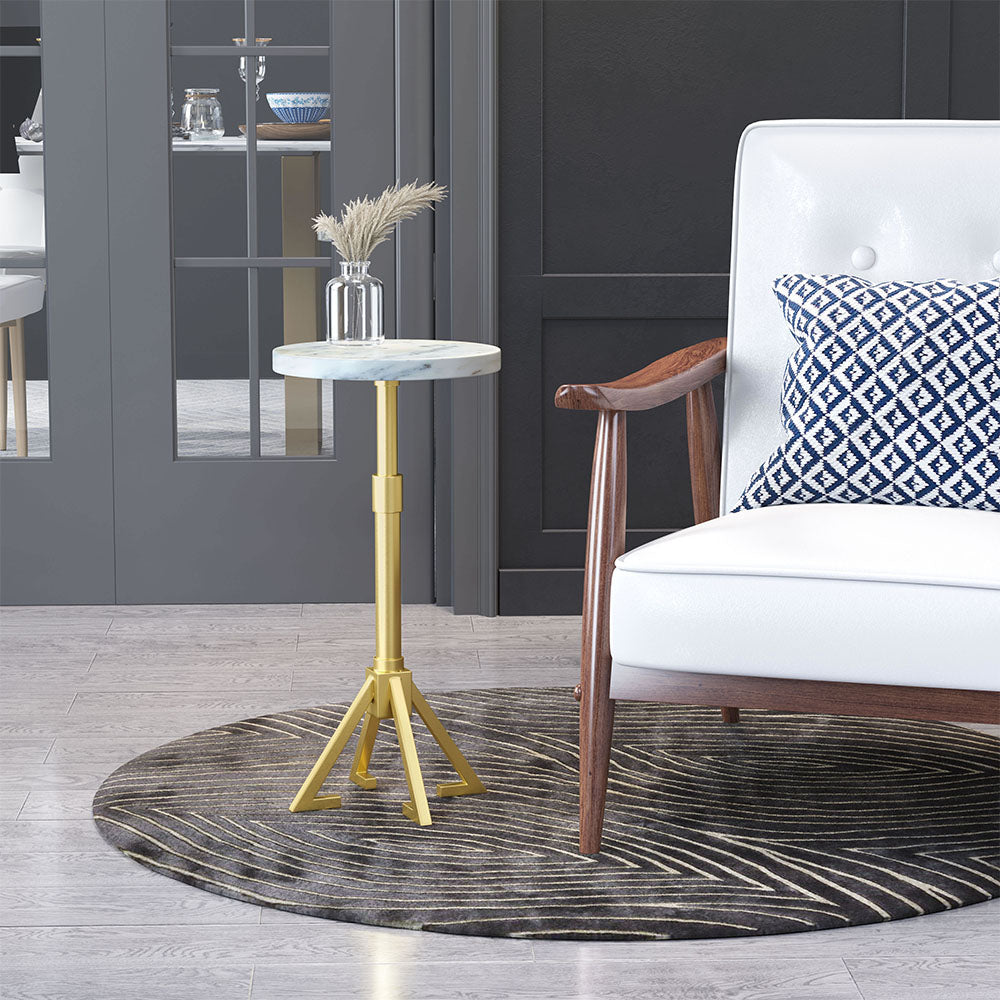 MAURICE SIDE TABLE WHITE & GOLD