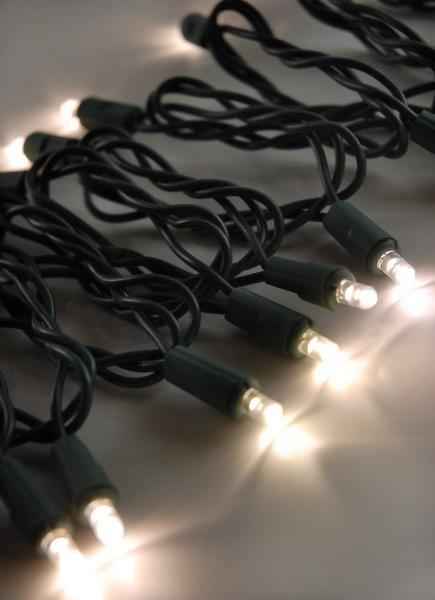 50 BULB COOL WHITE LED 5MM CHRISTMAS LIGHTS