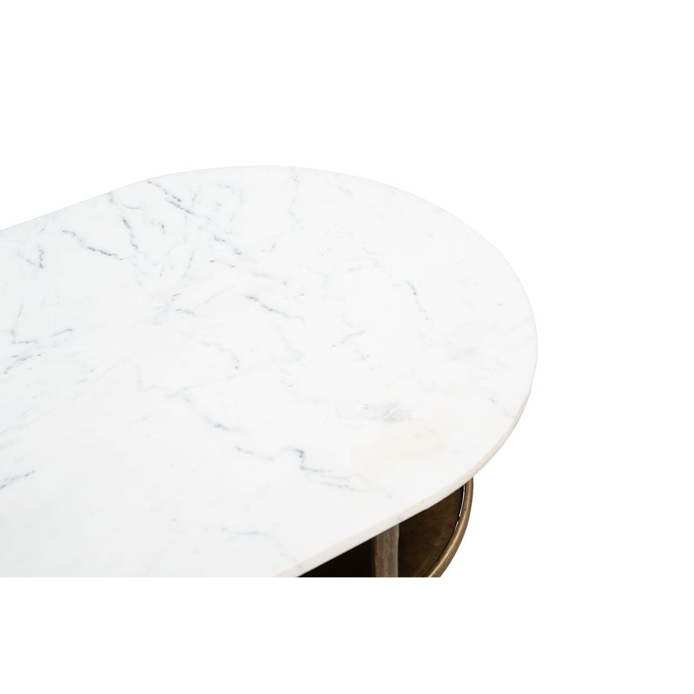 BILD CONSOLE TABLE WHITE & BRASS