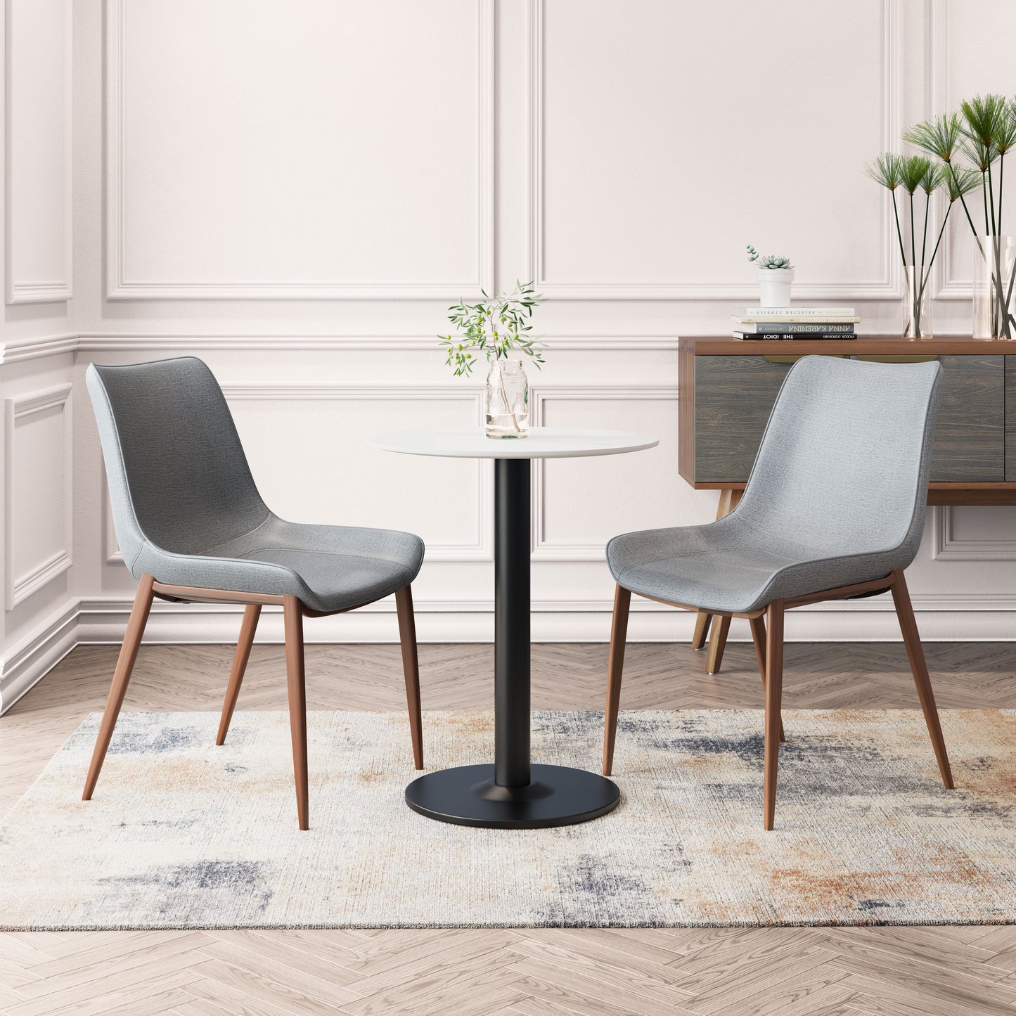 MAGNUS DINING CHAIR SLATE GRAY & WALNUT