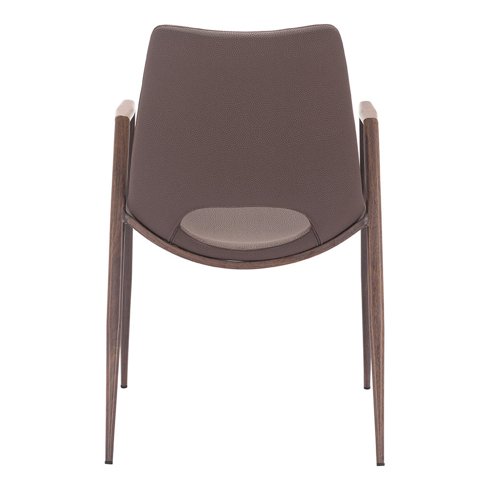 DESI DINING CHAIR BROWN & WALNUT